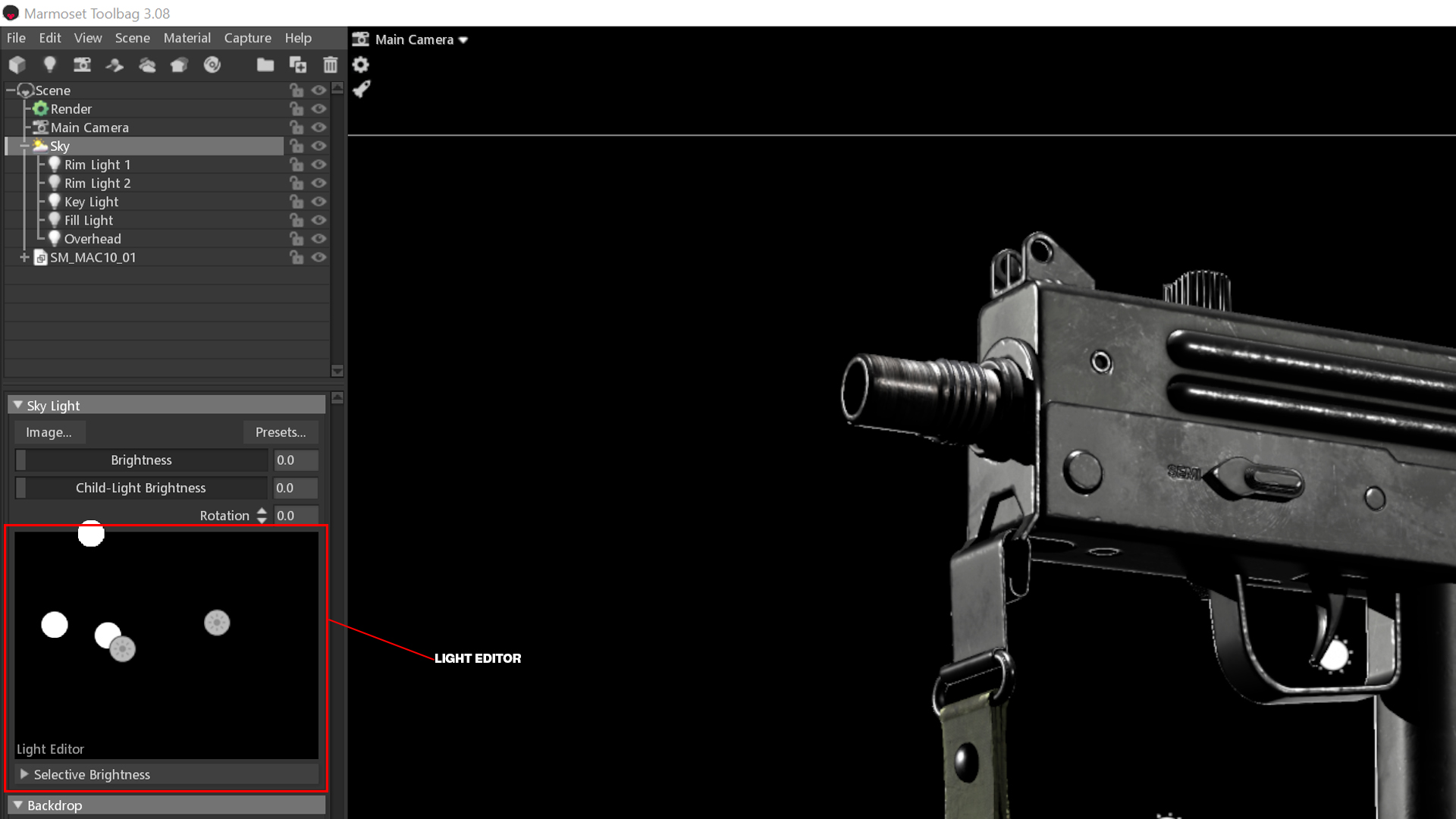 marmoset toolbag 3 gun render settings